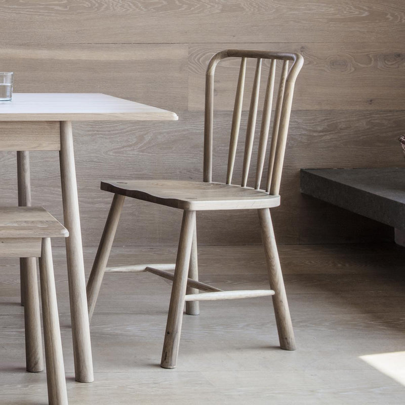 Freya Scandi Dining Chairs in Light Oak Wood Set of 2
