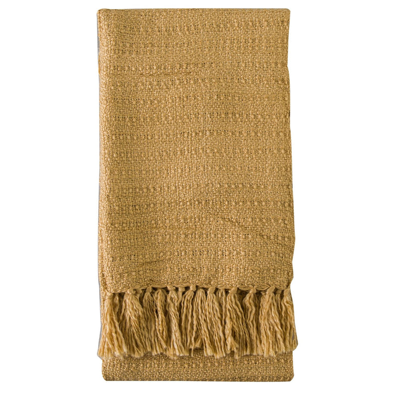 Bryn Knit Textured Throw in Sand Yellow
