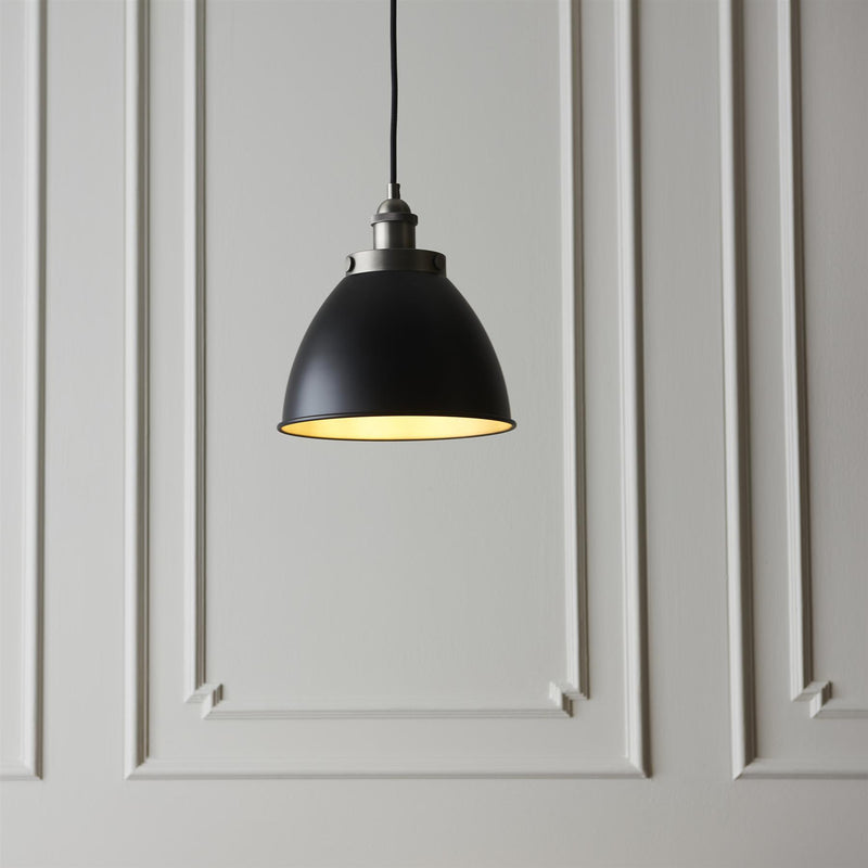 Archer Industrial Pendant Ceiling Light in Pewter Grey Small