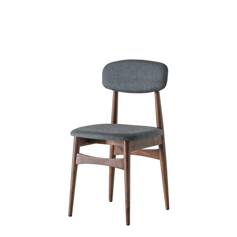 Bermuda Grey Dining Chairs with Dark Wood Legs set of 2