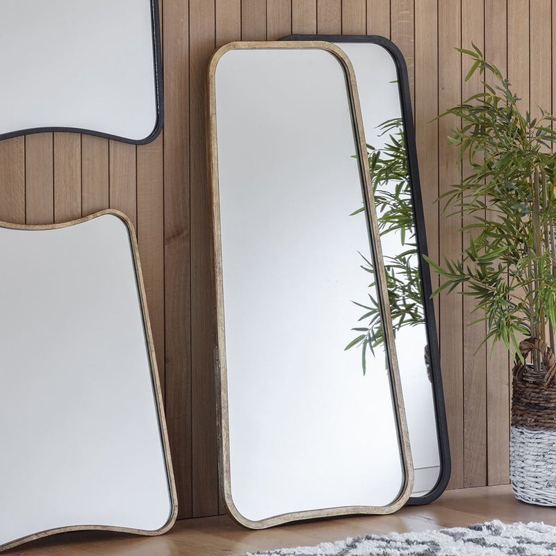 Curved Leaner Mirror in Gold