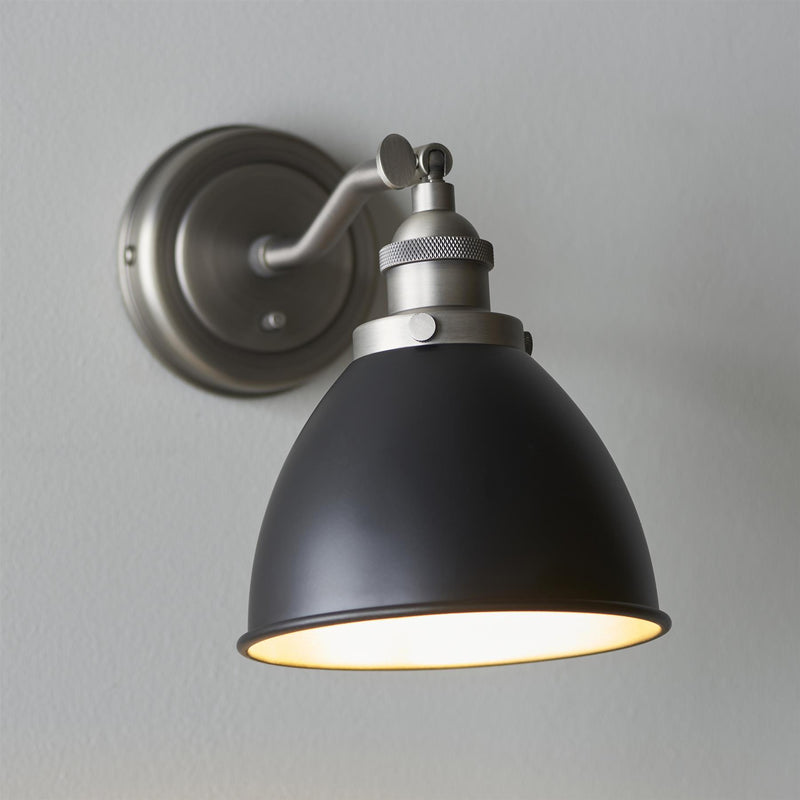 Archer Adjustable Wall Light in Pewter Grey
