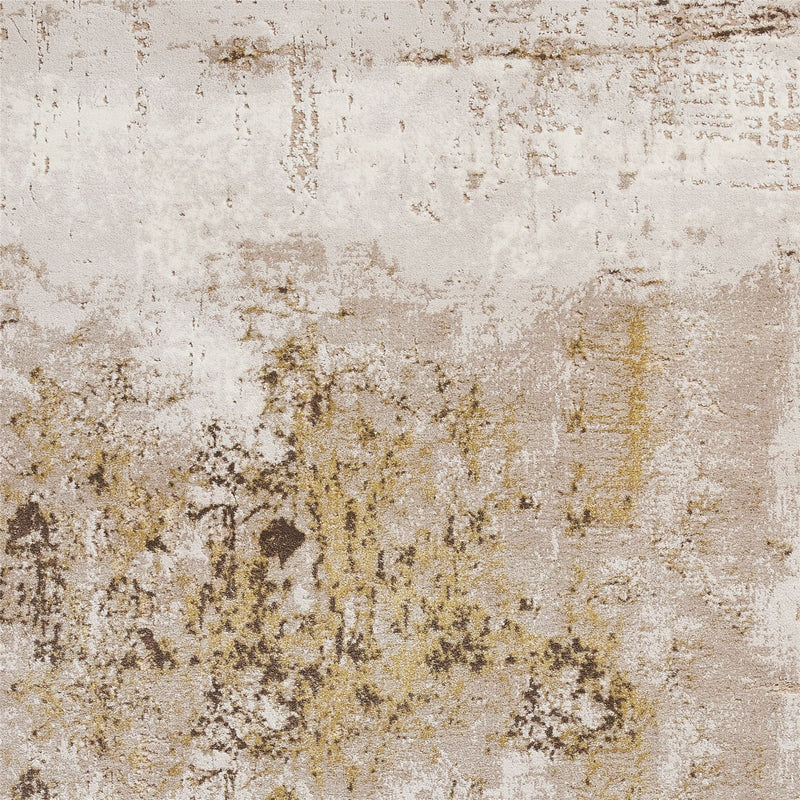 Florence 50034 Distressed Abstract Rugs in Beige Gold
