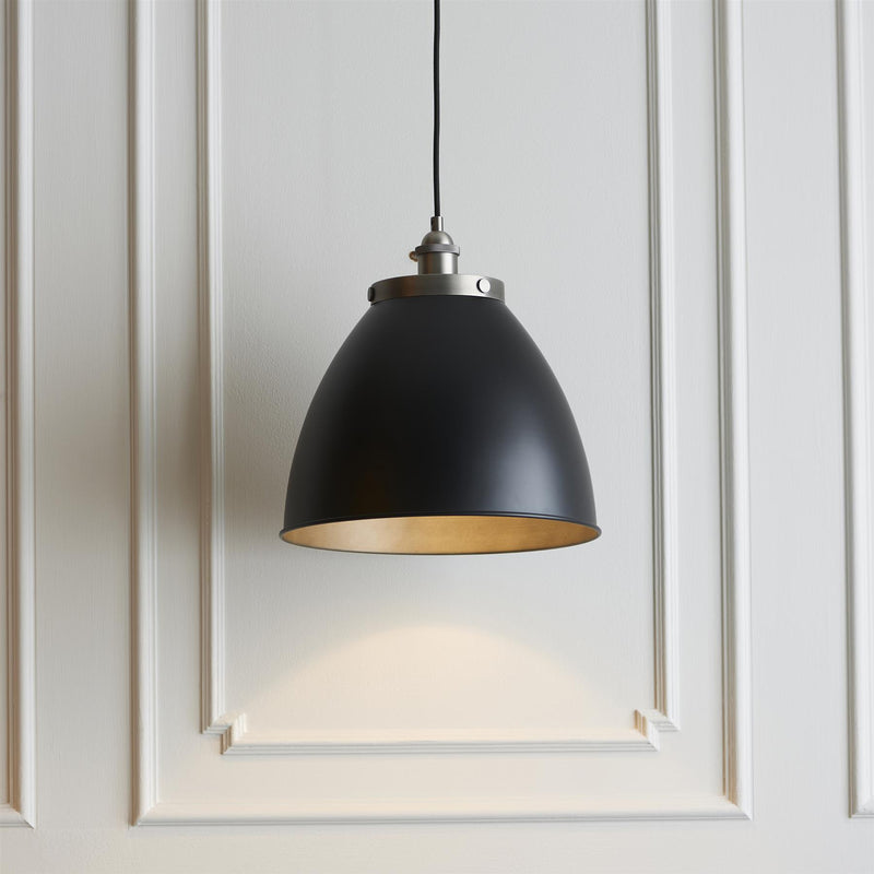 Archer Industrial Pendant Ceiling Light in Pewter Grey Large