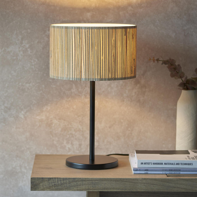 Lawson Steel Table Lamp with Natural Seagrass Shade