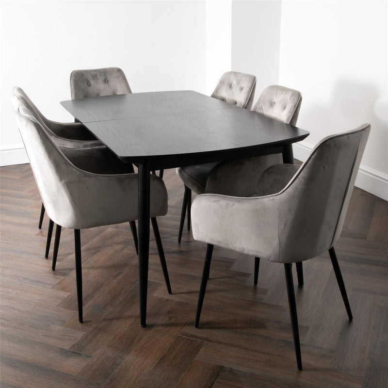 Reynolds Dark Ash Extendable Wood Dining Table