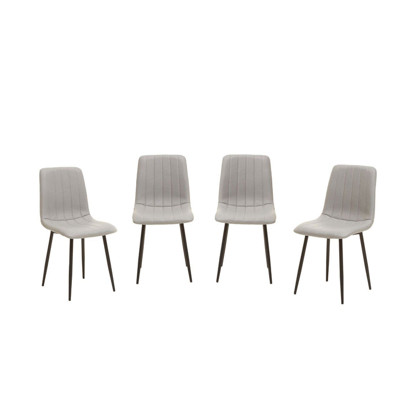 Set of 4 Light Grey Dining Chairs