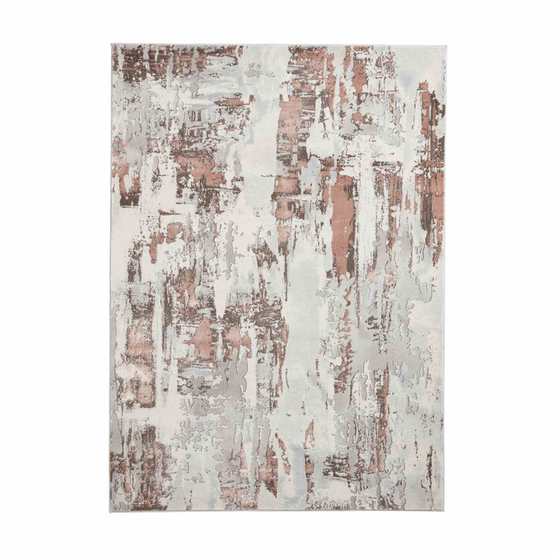 Apollo GR579 Modern Abstract Distressed Rugs in Grey Rose Pink