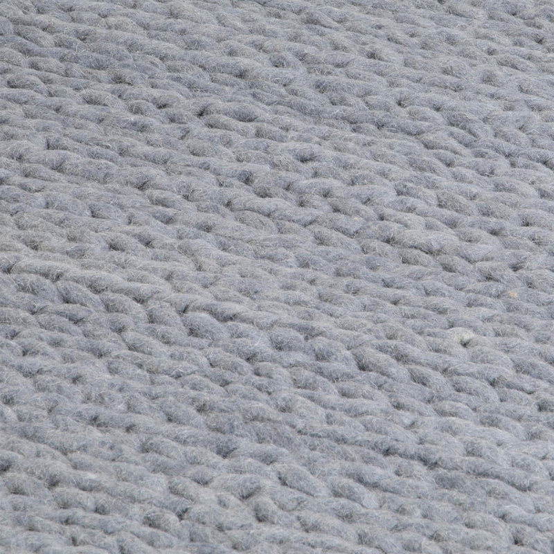 Anise Chunky Knit Wool Runner Rugs in Grey