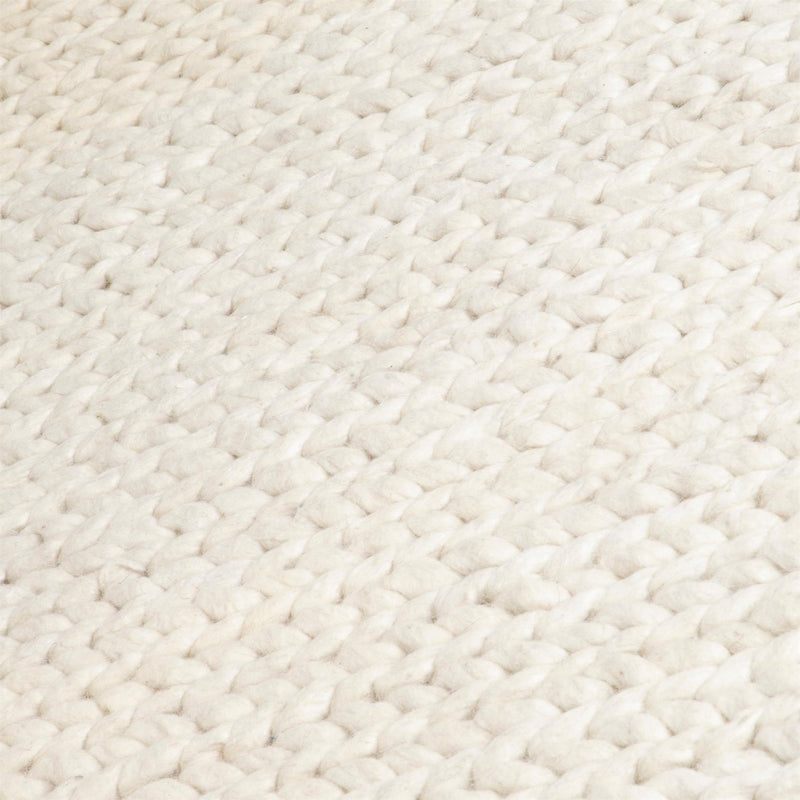 Anise Chunky Knit Wool Runner Rugs in Cream