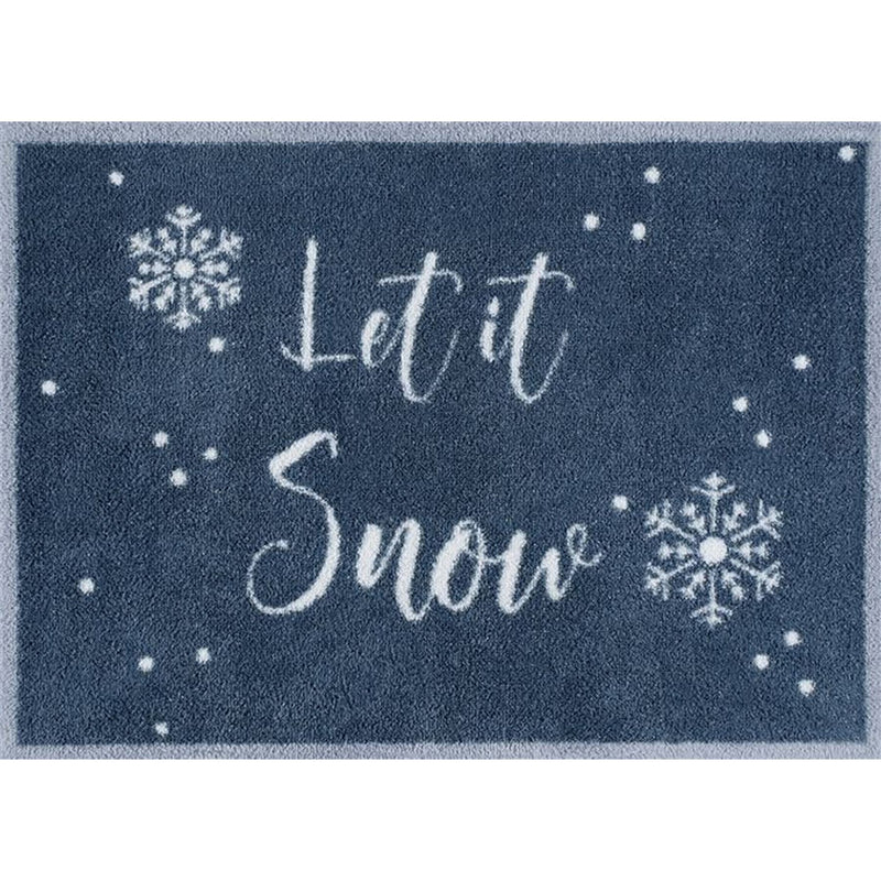 Christmas Let It Snow Doormat in Blue