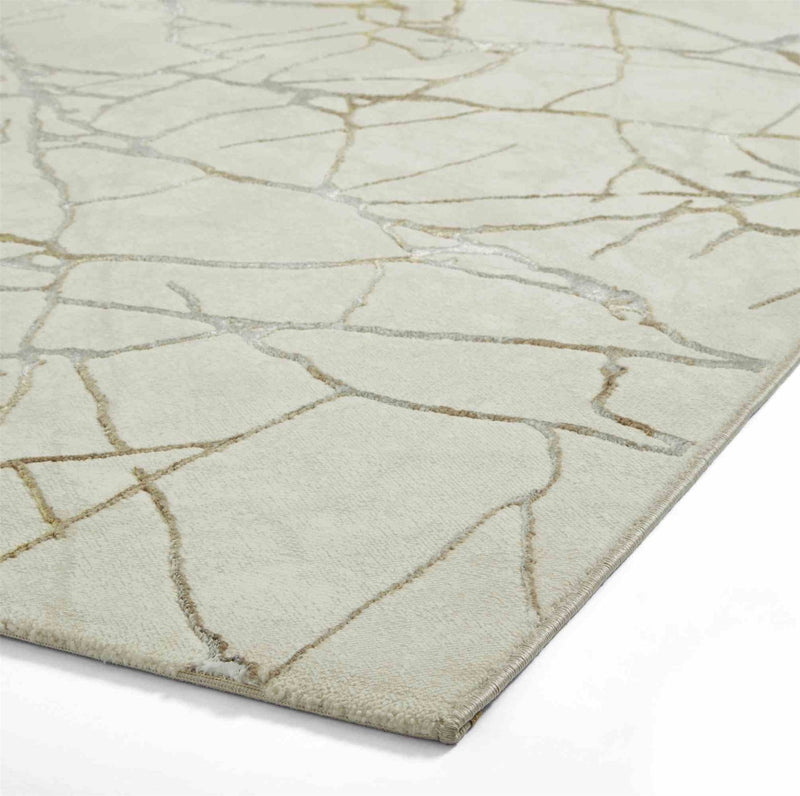 Creation G2848 Abstract Rugs in Ivory Gold