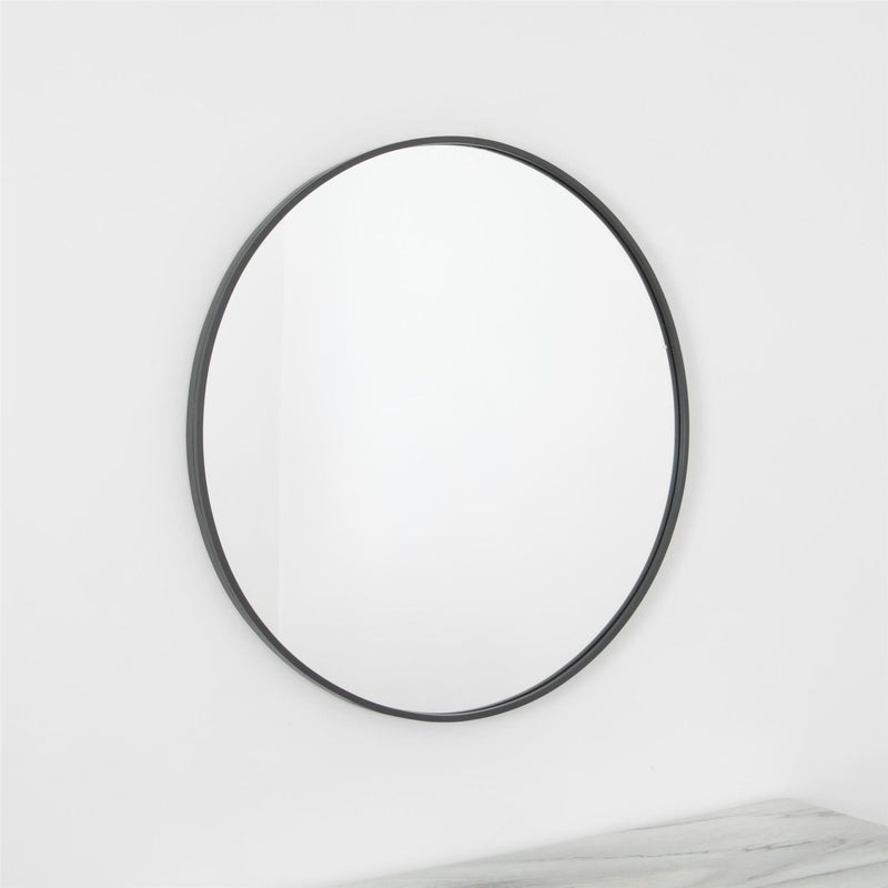 Monroe Round Mirror in Grey