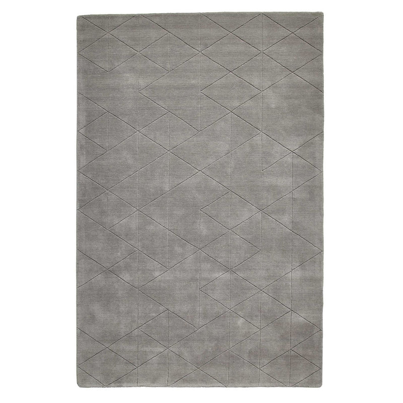 Kasbah KB2025 Geometric Wool Rugs in Grey