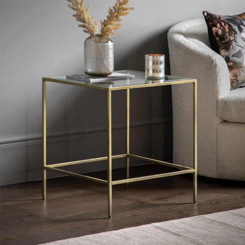 Davidson Metal Side Table in Champagne