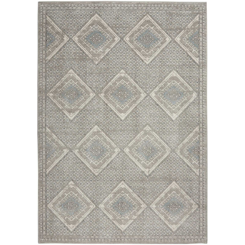 Quarry QUA16 Traditional Rugs in Grey Ivory Blue by Nourison
