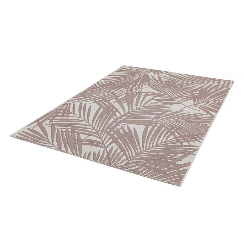 Patio PAT21 Botanical Palm Leaf Outdoor Rugs in Pink