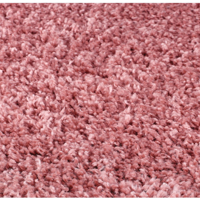 Isla Shaggy Plain Modern Rugs in Pink