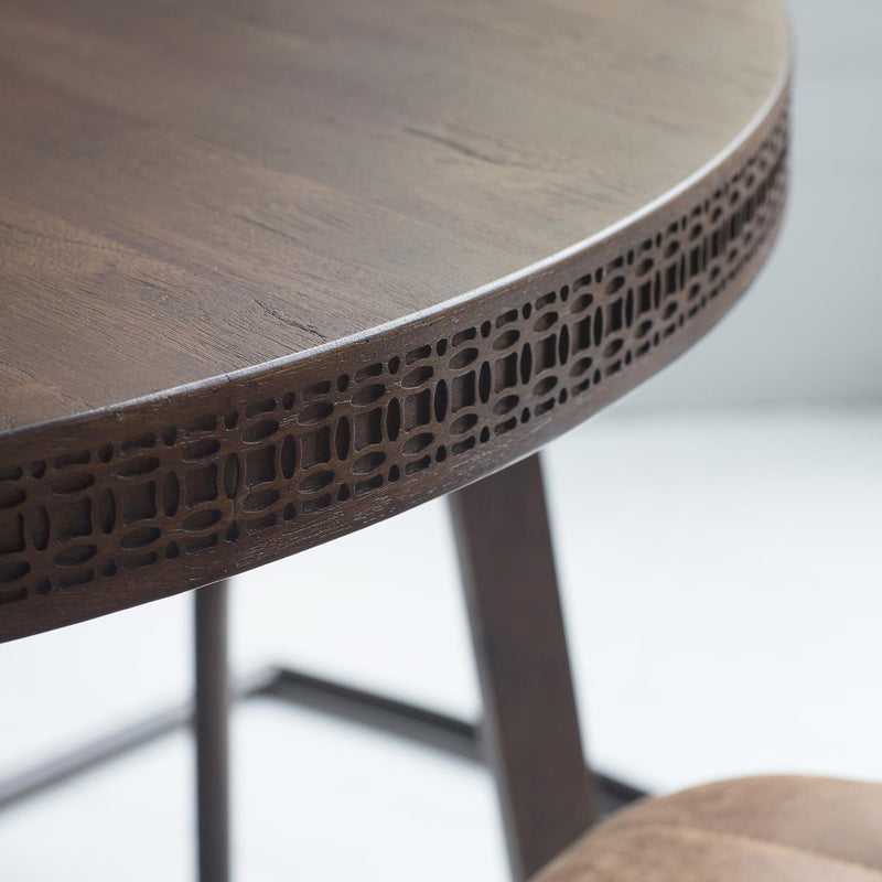 Etna Brown Retreat Round Dining Table