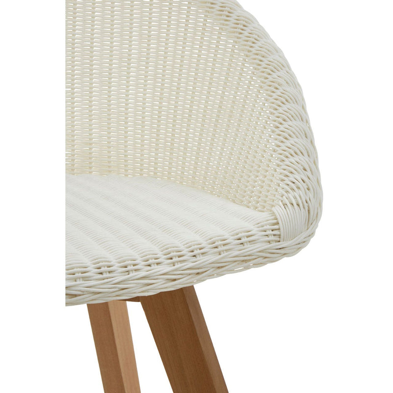 White Faux Rattan Chair
