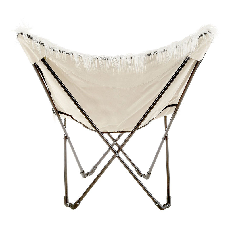 White Faux Fur Butterfly Chair