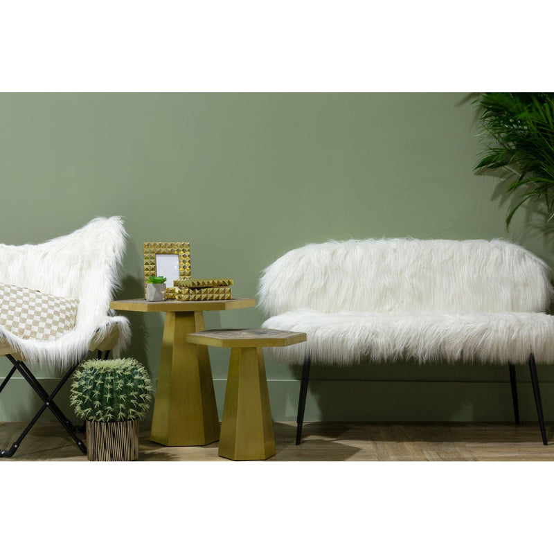 White Faux Fur Butterfly Chair