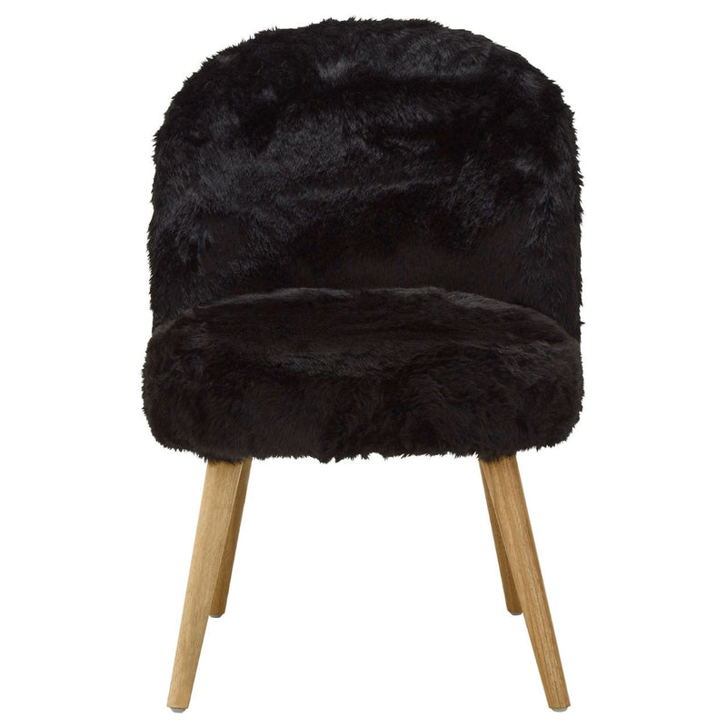 Black Fur Effect Chair