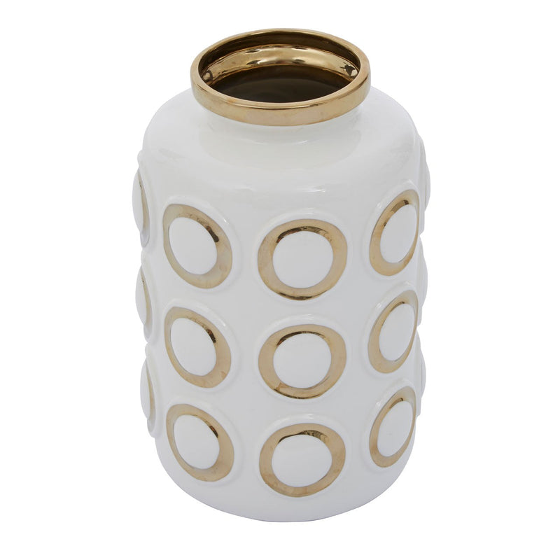 Gold Rings Ceramic Vase