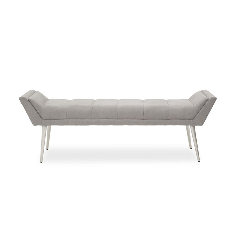 Grey Bench With Silver Legs