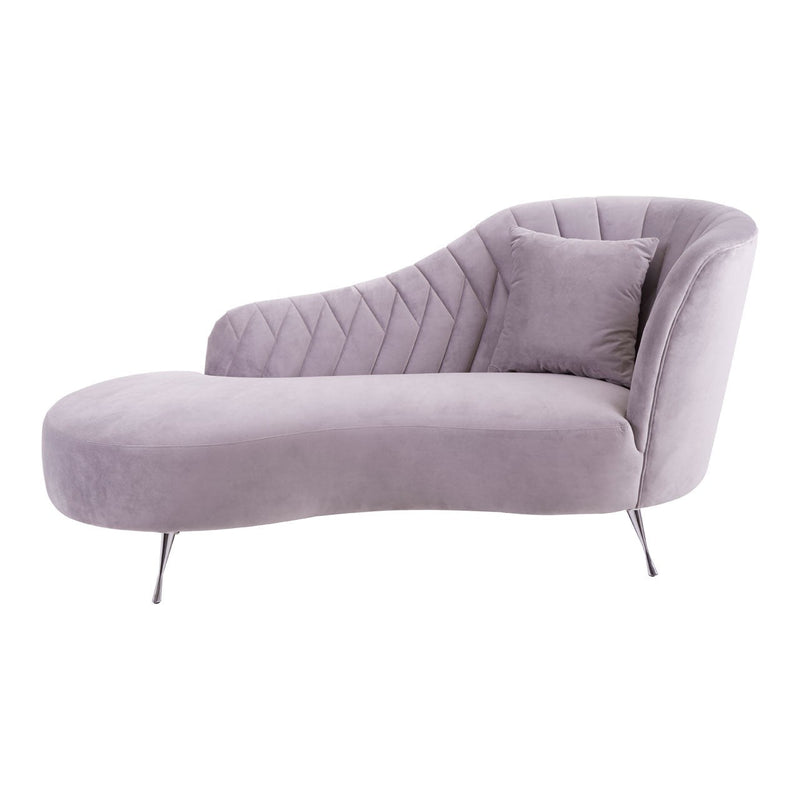 Grey Herringbone Chaise Lounge