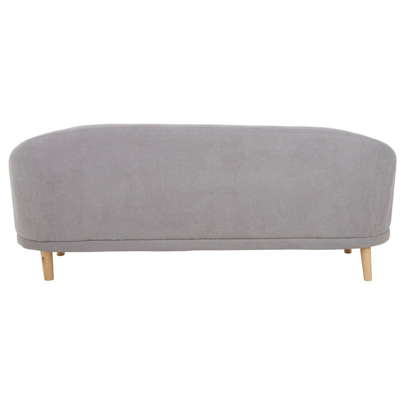 Curved Grey Linen Sofa