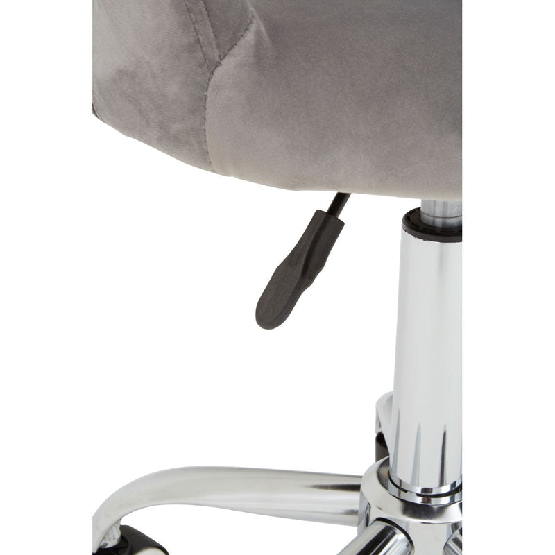 Grey Velvet Curved Back Office Chair
