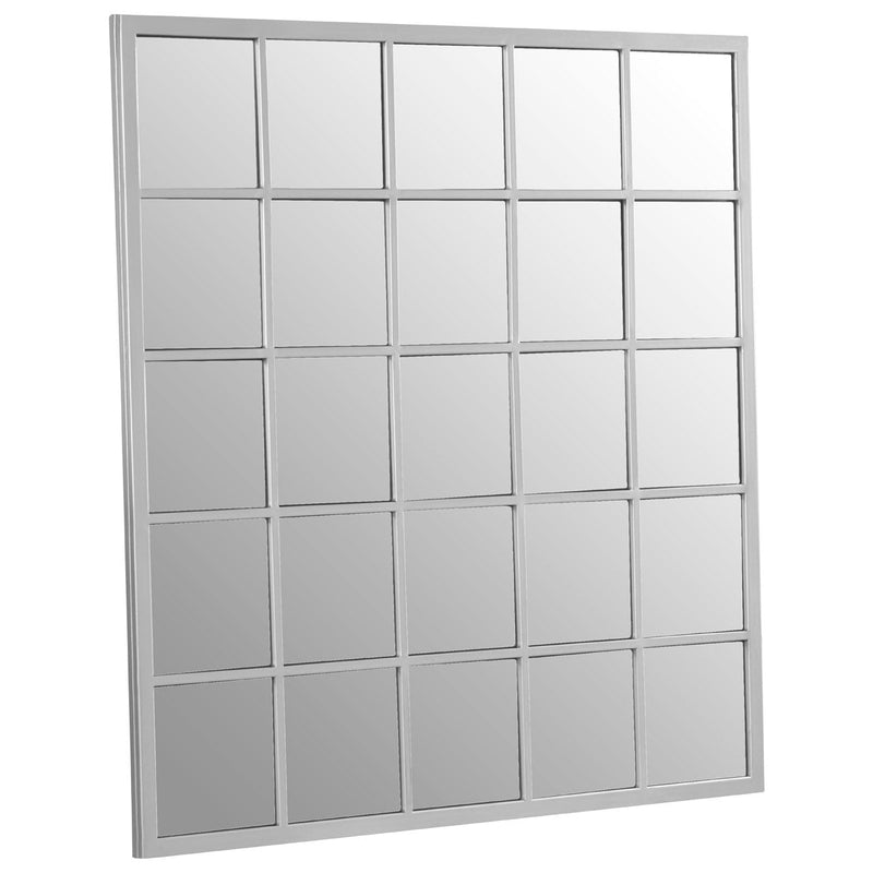 Large Silver Grid Mirror