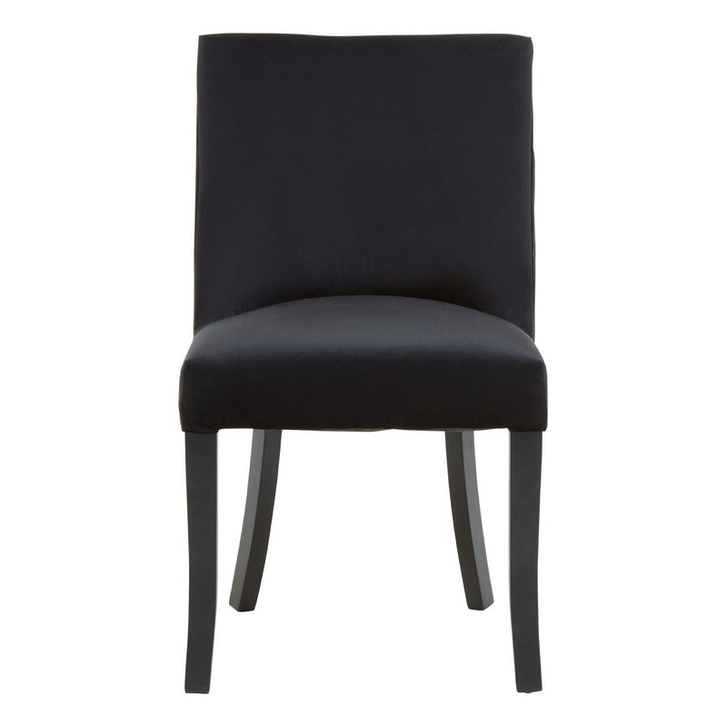 Lined Black Velvet Dining Chair