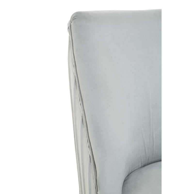 Lined Grey Velvet Dining Chair