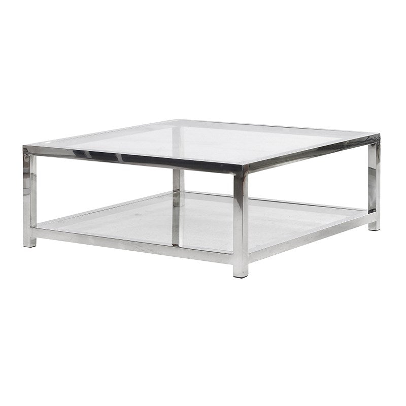 Chrome and Glass Low Coffee table