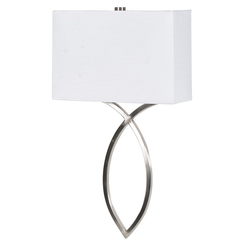 Curve Chrome Wall Light With White Shade