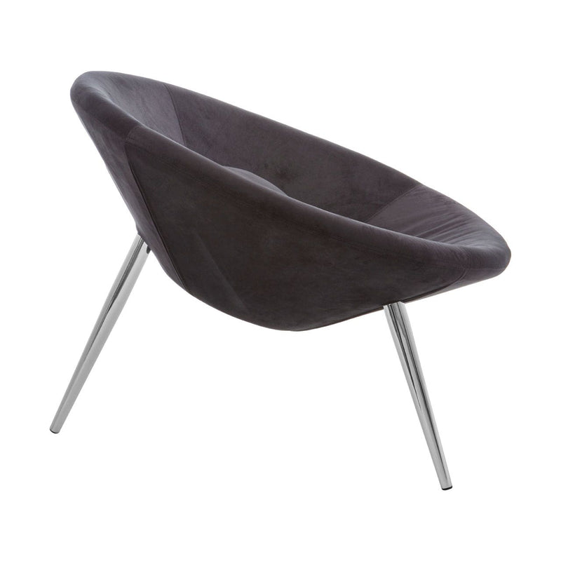Oval Black Laid Back Chair