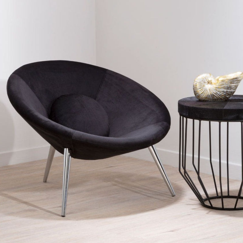 Oval Black Laid Back Chair