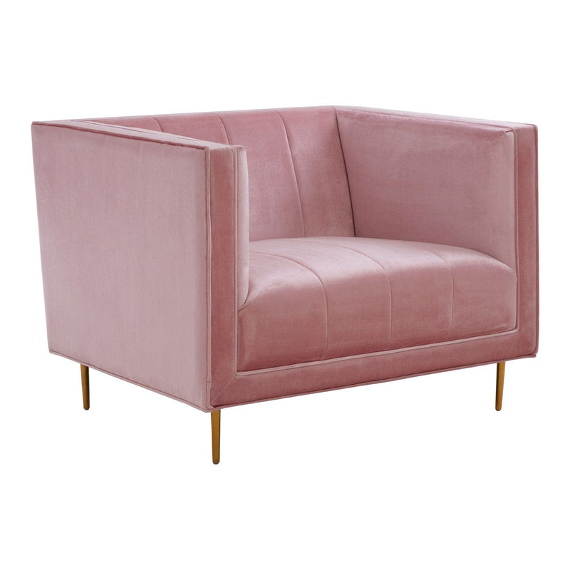 Plush Pink Velvet Armchair