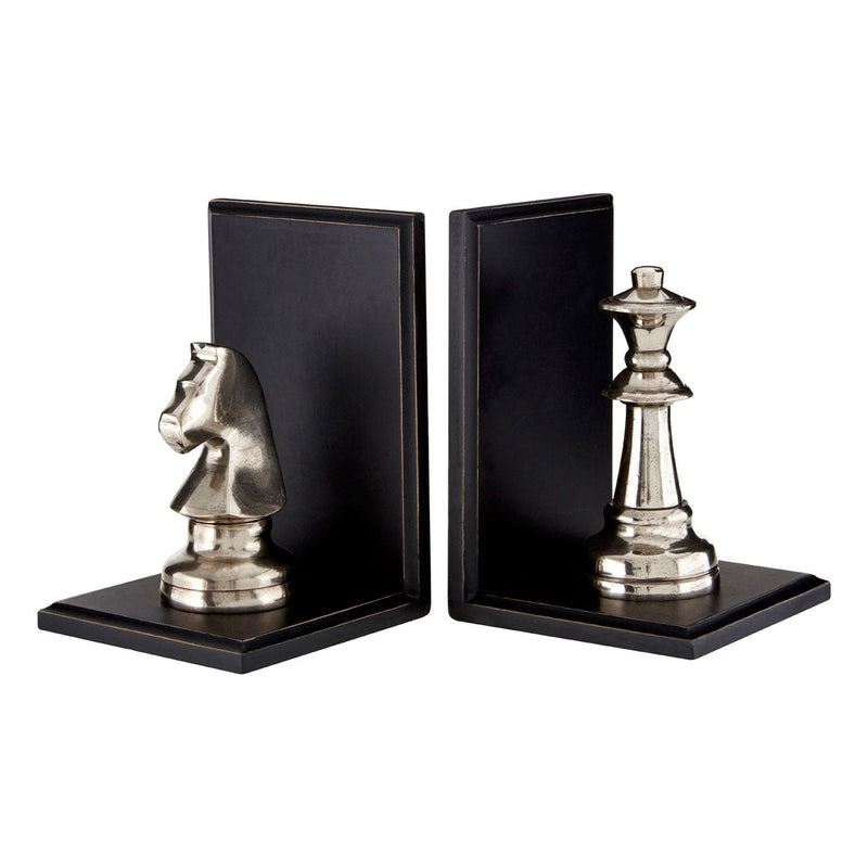 Silver Chess Piece Bookends