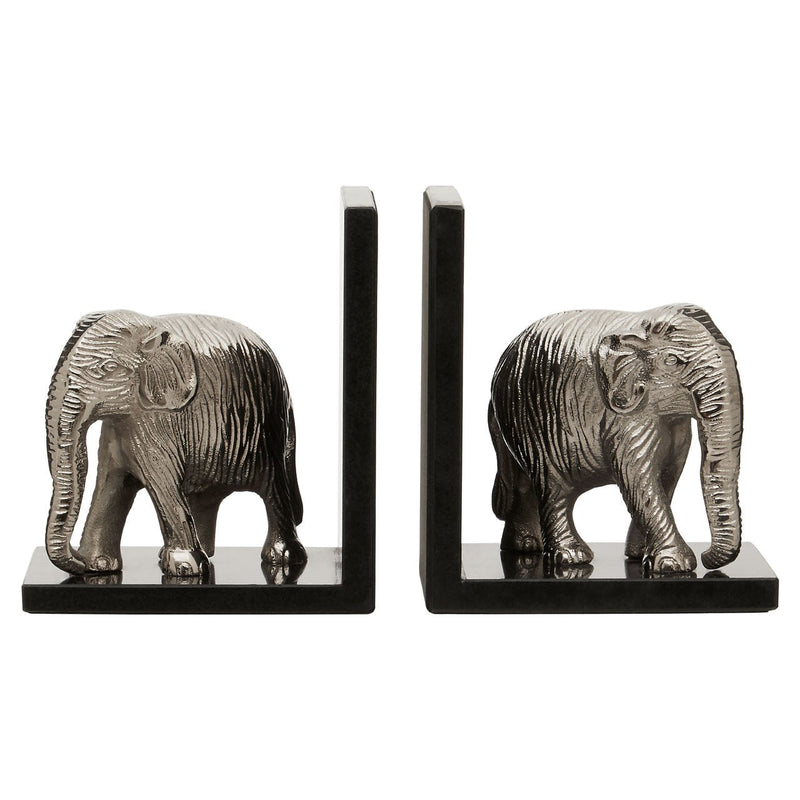 Silver Elephant Bookends