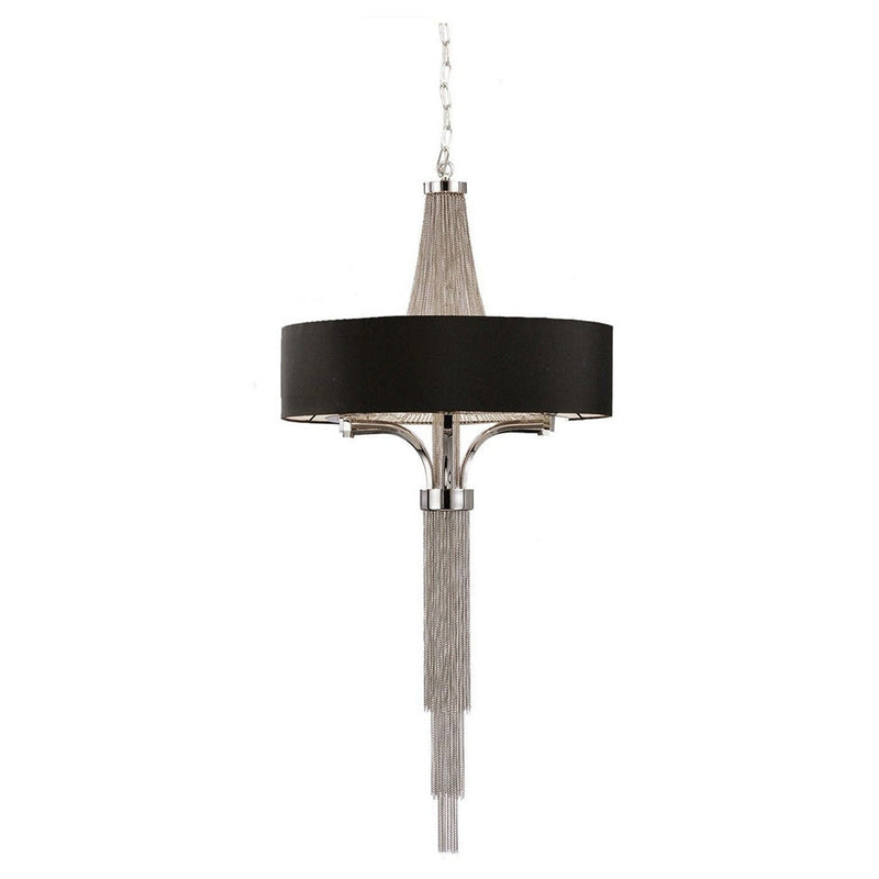 Small langan chandelier with black shade